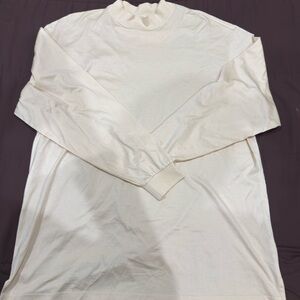 Elegant Cream Golf Long Sleeve Men's Shirt